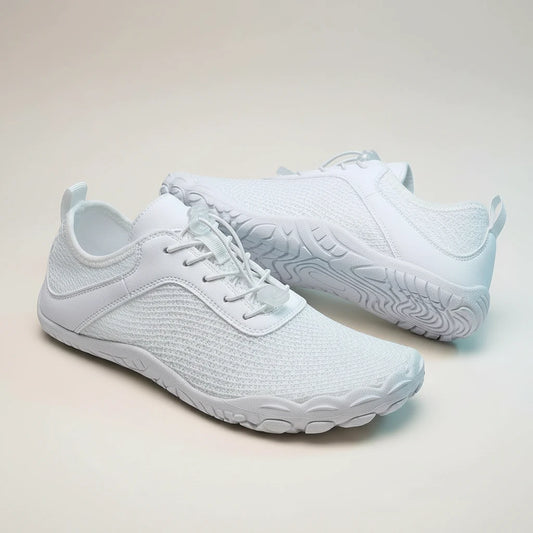White barefoot summer shoe on a white background